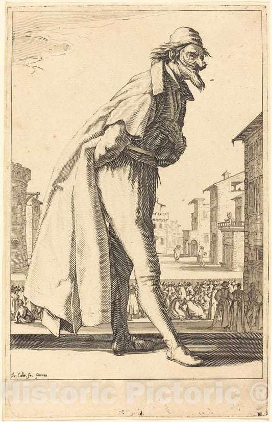 Art Print : Jacques Callot, Pantalone, c.1619 - Vintage Wall Art