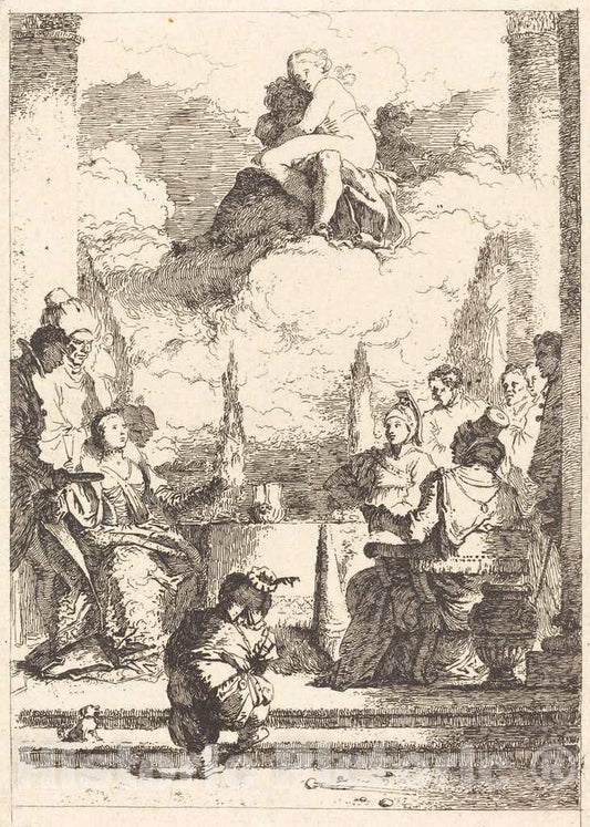 Art Print : Fragonard After Battista Tiepolo, The Feast of Anthony and Cleopatra (Le festin d'Antoine et de Cleopatre) - Vintage Wall Art