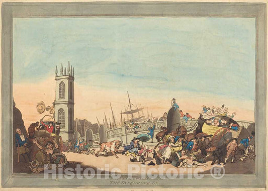 Art Print : Rowlandson, The Overdrove Ox, 1787 - Vintage Wall Art