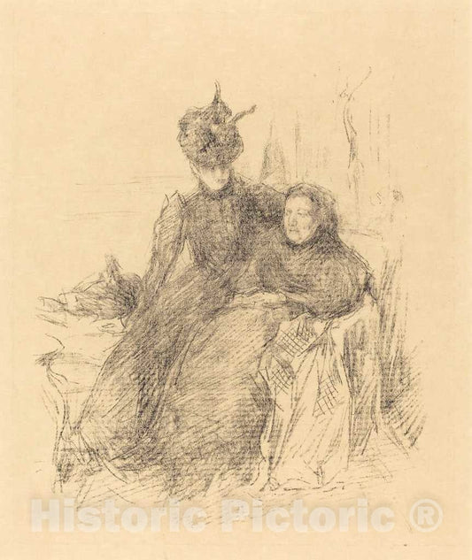 Art Print : James McNeill Whistler, Mother and Daughter, 1897 - Vintage Wall Art