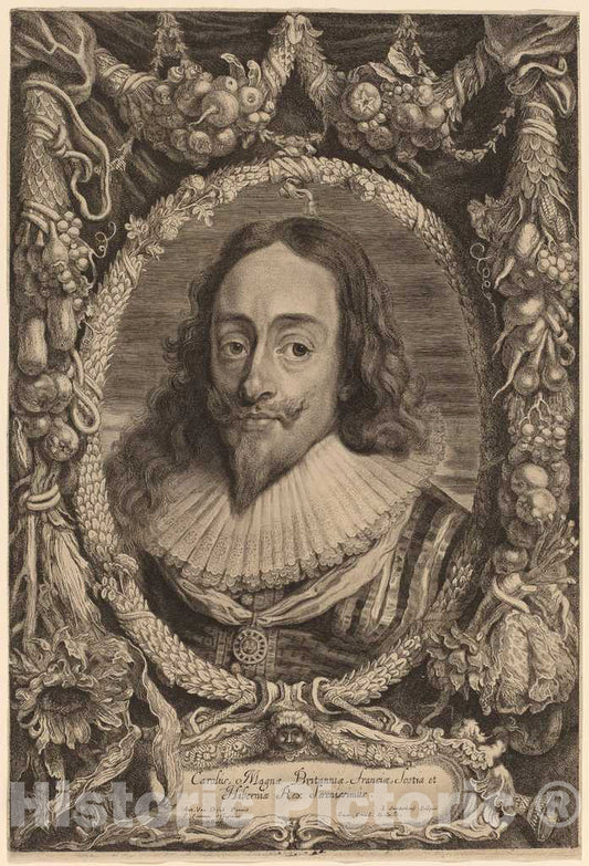 Art Print : Suyderhoff After Van Dyck, Charles I, King of England, 1650? - Vintage Wall Art