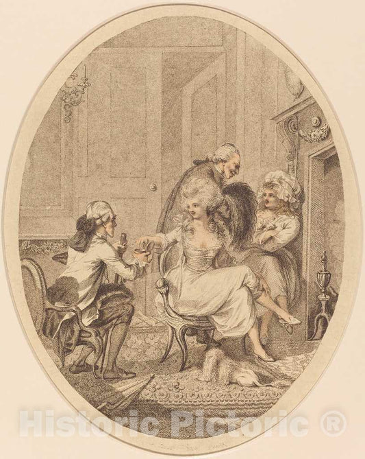 Art Print : Peltro William Tomkins, The French Fireside - Vintage Wall Art
