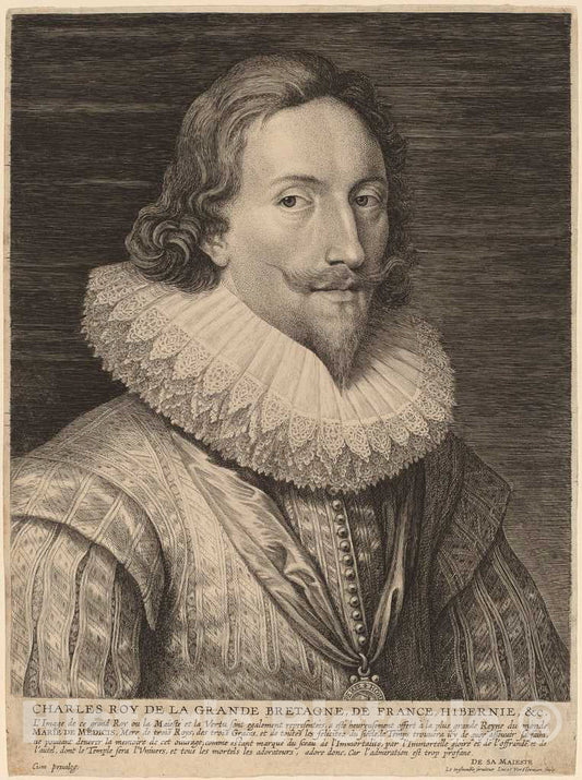 Art Print : Vorsterman After Van Dyck, Charles I, King of England - Vintage Wall Art