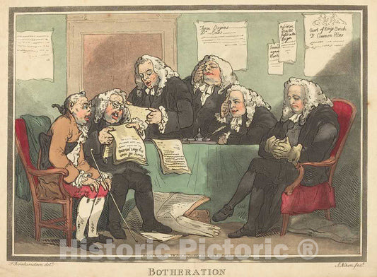 Art Print : Rowlandson, Botheration, 1793 - Vintage Wall Art