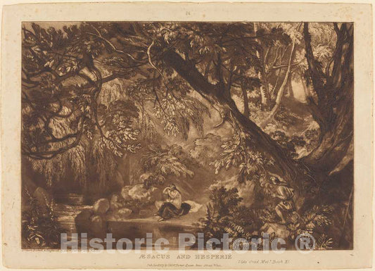 Art Print : Joseph Mallord William Turner, Aesacus and Hesperie, 1819 - Vintage Wall Art