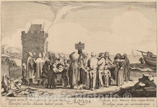 Art Print : Jan Van de Velde II After Buytewech, Water - Vintage Wall Art