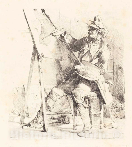 Art Print : Nicolas-Toussaint Charlet, The Sign Painter (Le Peintre d'Enseignes) - Vintage Wall Art