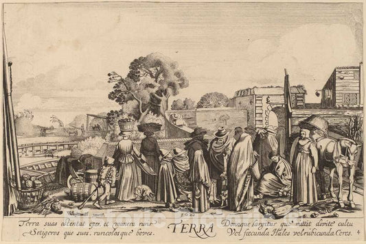 Art Print : Jan Van de Velde II After Buytewech, Earth - Vintage Wall Art