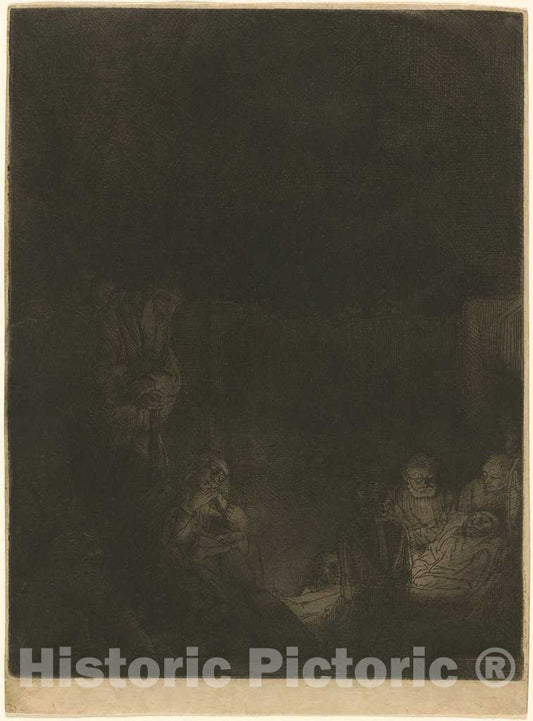 Art Print : Rembrandt, The Entombment, c. 1654 - Vintage Wall Art