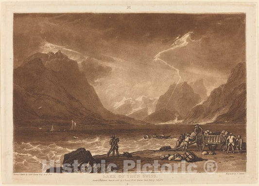 Art Print : Turner and Turner, Lake of Thun, 1808 - Vintage Wall Art