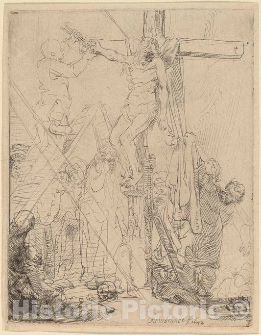 Art Print : Rembrandt, The Descent from The Cross: a Sketch, 1642 - Vintage Wall Art