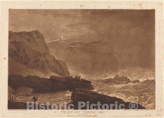 Art Print : Turner and Say, Coast of Yorkshire, 1811 - Vintage Wall Art