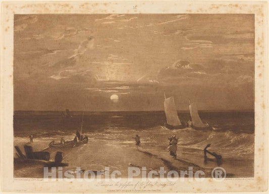 Art Print : Turner and W.T. Annis and J.C. Easling, The Mildmay Sea-Piece, 1812 - Vintage Wall Art