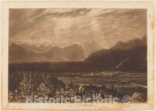 Art Print : Turner and Say, Chain of Alps from Grenoble to Chamberi, 1812 - Vintage Wall Art