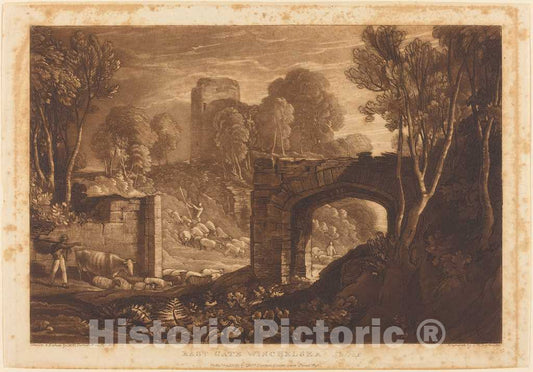 Art Print : Turner and Reynolds, East Gate, Winchelsea, 1819 - Vintage Wall Art