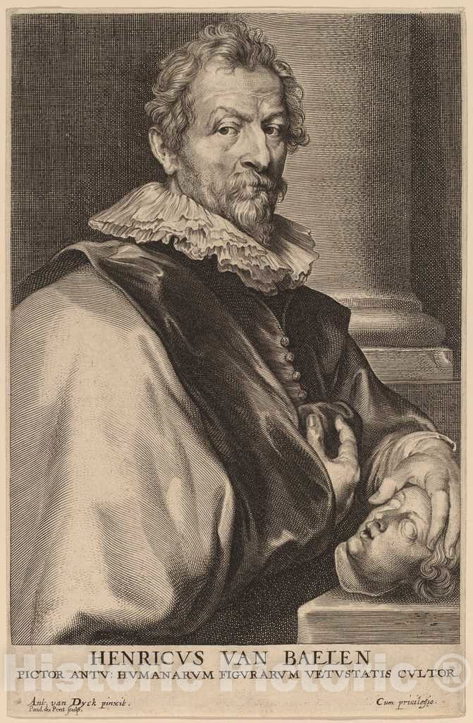 Art Print : Pontius After Van Dyck, Hendrick Van Balen, c.1634 - Vintage Wall Art