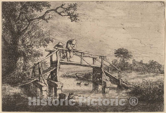 Art Print : Adriaen Van Ostade, The Angler, 1653 - Vintage Wall Art