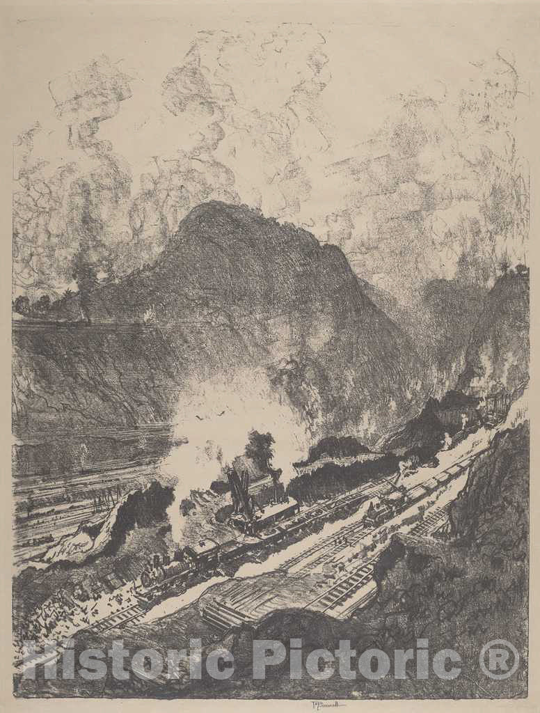 Art Print : Joseph Pennell, The Cut from Culebra, 1912 - Vintage Wall Art