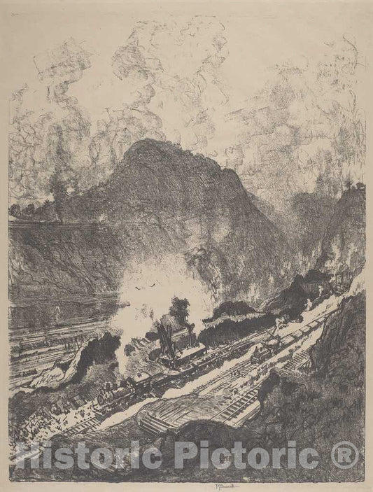 Art Print : Joseph Pennell, The Cut from Culebra, 1912 - Vintage Wall Art
