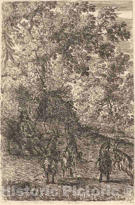 Art Print : Claude Lorrain, Shepherd with Four Goats (Les Quatre chÃ¨vres), c.1632 - Vintage Wall Art