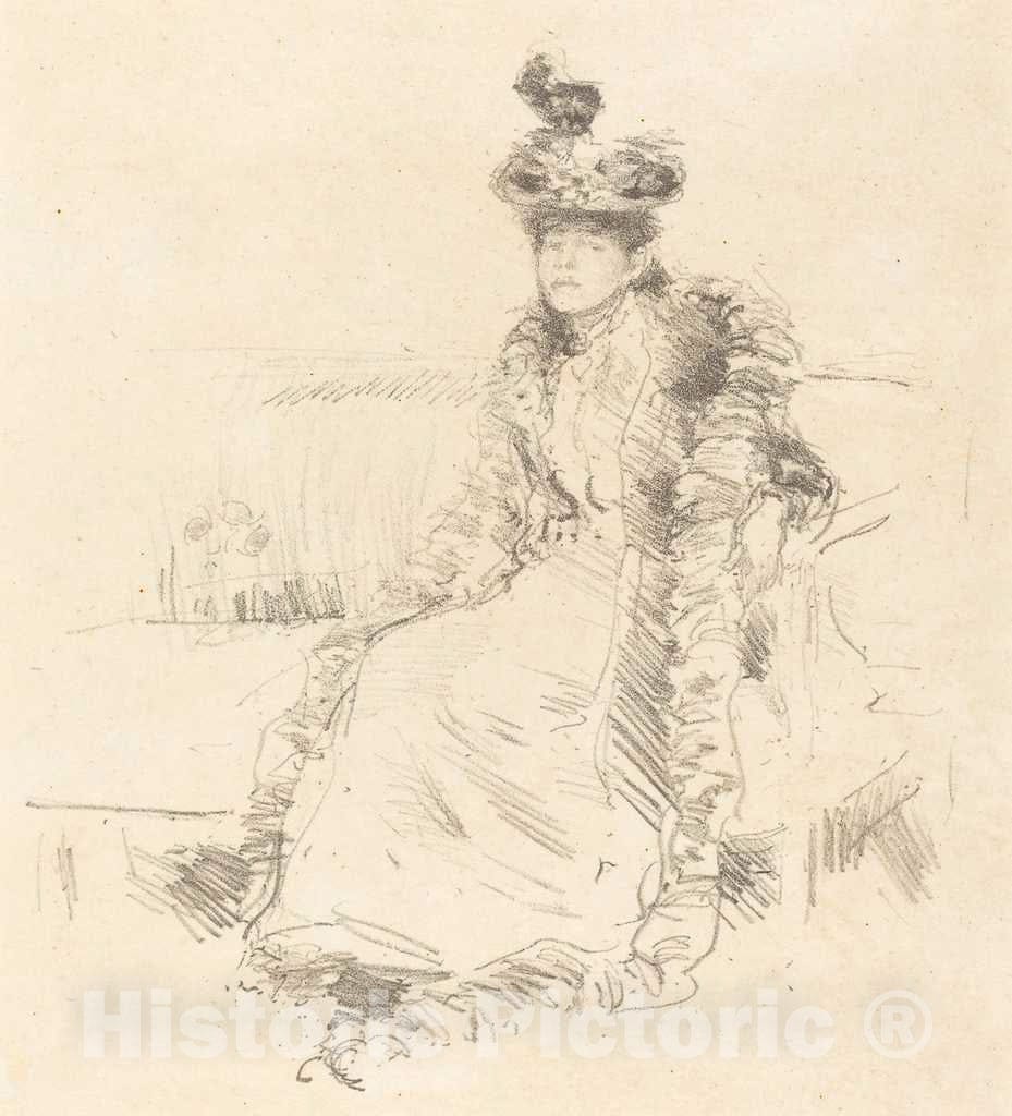 Art Print : James McNeill Whistler, A Lady Seated, 1893 - Vintage Wall Art