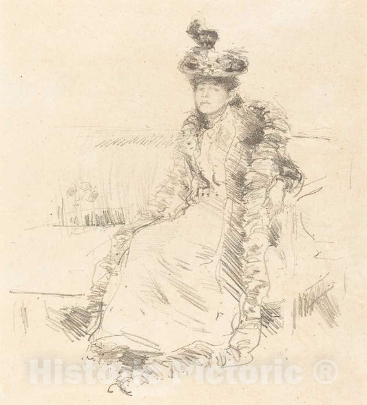 Art Print : James McNeill Whistler, A Lady Seated, 1893 - Vintage Wall Art