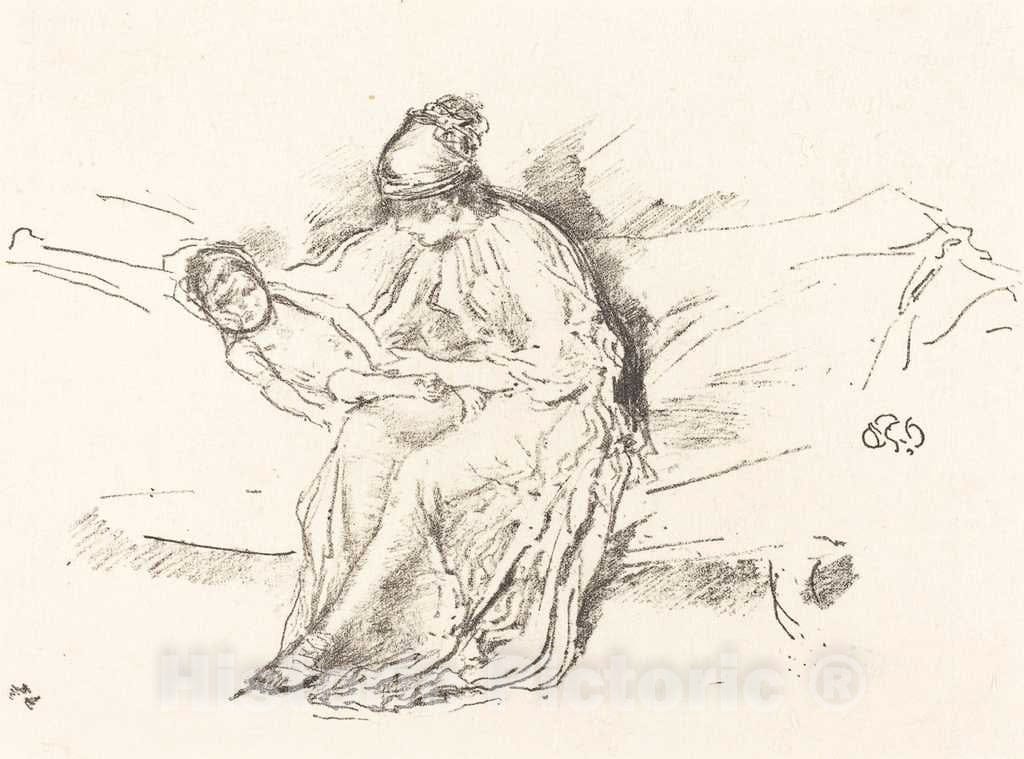 Art Print : James McNeill Whistler, Mother and Child, No. 4, c.1893 - Vintage Wall Art