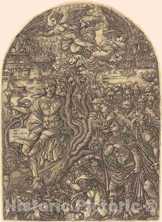 Art Print : Jean Duvet, The Babylon Harlot, c.1551 - Vintage Wall Art