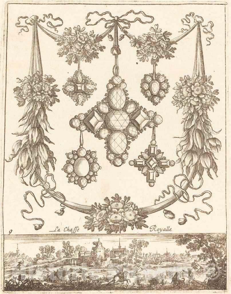 Art Print : FranÃ§ois Le Febvre, La Chasse royalle, 1665 - Vintage Wall Art