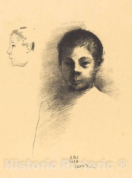 Art Print : Odilon Redon, Ari, 1898 - Vintage Wall Art