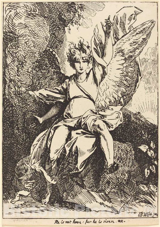 Art Print : Benjamin West, Angel of The Resurrection, 1801 - Vintage Wall Art