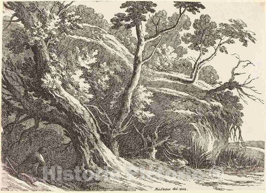 Art Print : Richard Cooper II, Landscape with Large Trees, 1802 - Vintage Wall Art