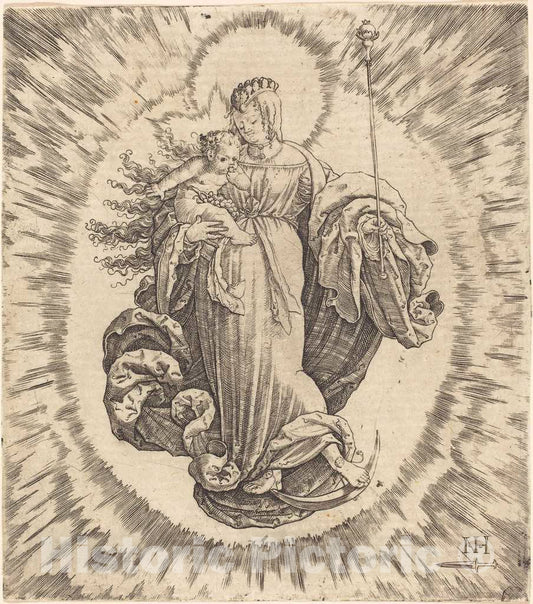 Art Print : Madonna on a Crescent - Vintage Wall Art