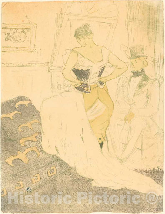 Art Print : Henri de Toulouse-Lautrec, Woman in Corset (Femme en Corset), 1896 - Vintage Wall Art
