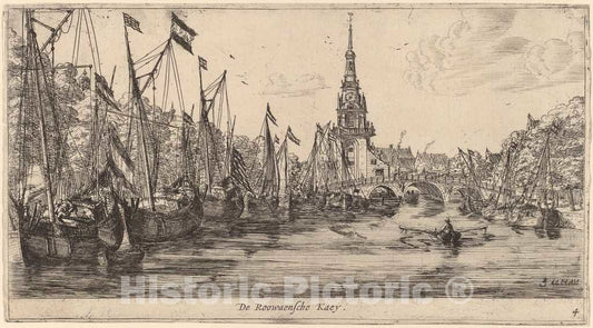 Art Print : Reinier Nooms, Roowaensche Quay (De Roowaensche Kaey) - Vintage Wall Art
