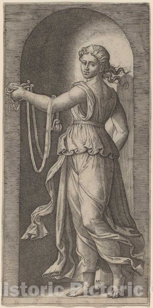 Art Print : Raimondi After Raphael, Temperance - Vintage Wall Art