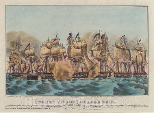 Art Print : Napoleon Sarony, Perry's Victory on Lake Erie - Vintage Wall Art
