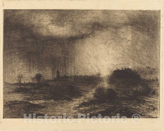 Art Print : Sir John Charles Robinson, October Rain: Posuclos in The Guardarramas, Near Madrid, in or After 1876 - Vintage Wall Art