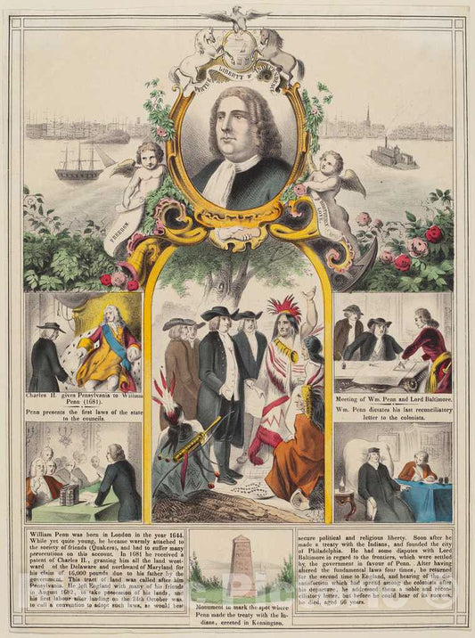 Art Print : William Penn's History - Vintage Wall Art