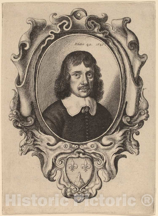 Art Print : Wenceslaus Hollar, Self-Portrait, 1647 - Vintage Wall Art