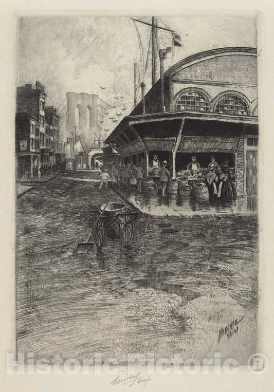 Art Print : Charles Frederick William Mielatz, Catherine Market, c.1905 - Vintage Wall Art
