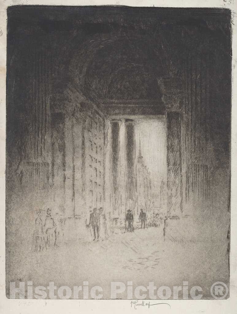 Art Print : Joseph Pennell, West Door, St. Paul's, 1903 - Vintage Wall Art