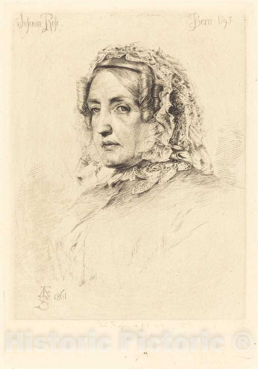Art Print : Paul Adolphe Rajon, Suzanna Rose, 1875 - Vintage Wall Art