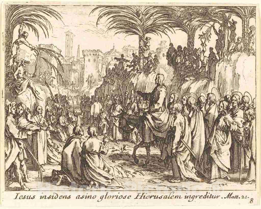 Art Print : Jacques Callot, The Entry into Jerusalem, 1635 - Vintage Wall Art