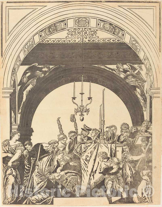 Art Print : Jackson After Veronese, The Presentation in The Temple (The Circumcision), 1739 - Vintage Wall Art