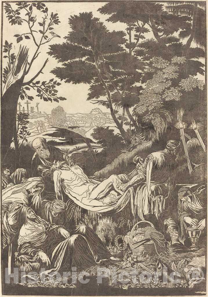 Art Print : Jackson After Bassano, The Entombment [Recto], 1739 - Vintage Wall Art