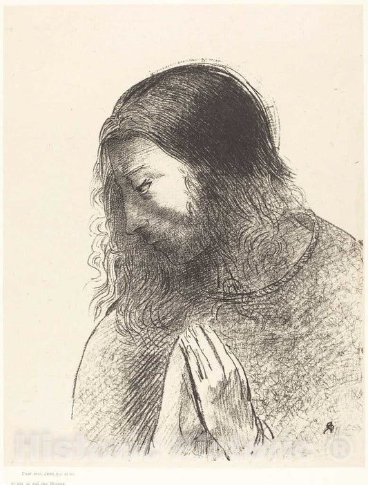 Art Print : Odilon Redon, C'est moi, Jean, qui ai vu et qui ai oie ces Choses (and I John Saw These Things and Heard Them, 1899 - Vintage Wall Art