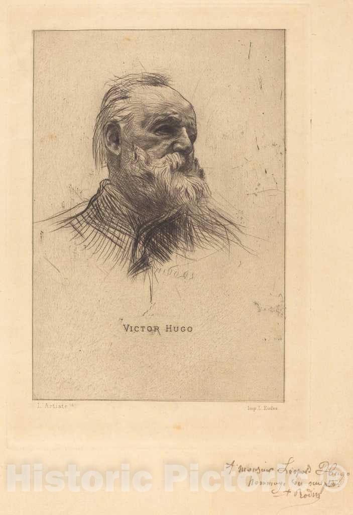 Art Print : Auguste Rodin, Victor Hugo, De Trois Quarts, 1884 - Vintage Wall Art