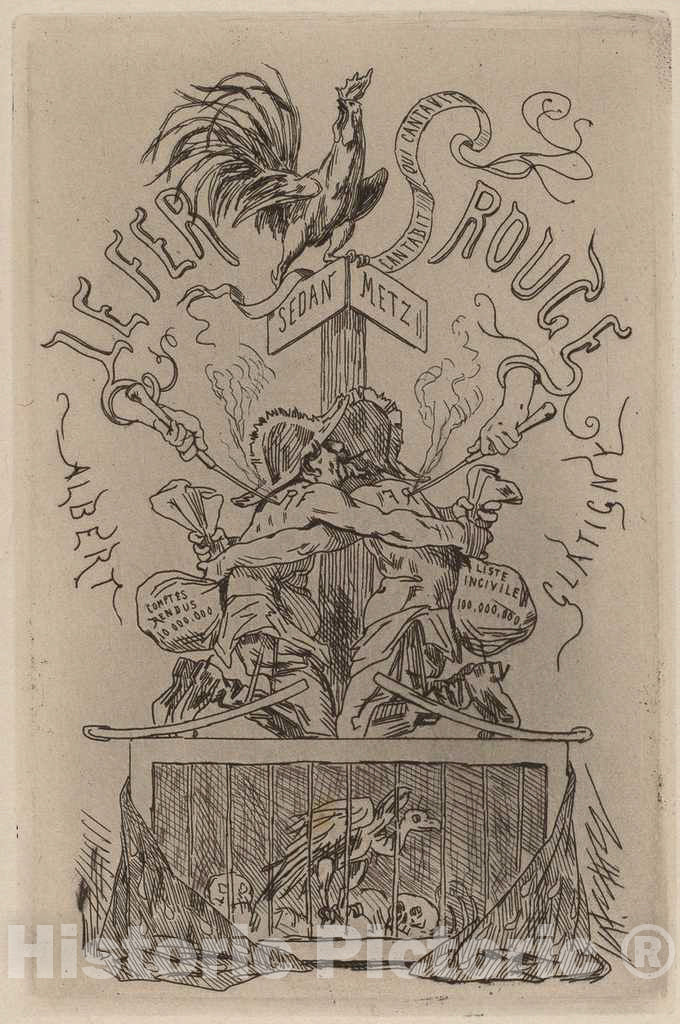 Art Print : FÃ©licien Rops, The Red Iron (Le Fer Rouge), 1871 - Vintage Wall Art