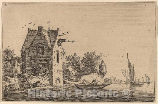 Art Print : Anthonie Waterloo, The Sentry Box on The Wall - Vintage Wall Art